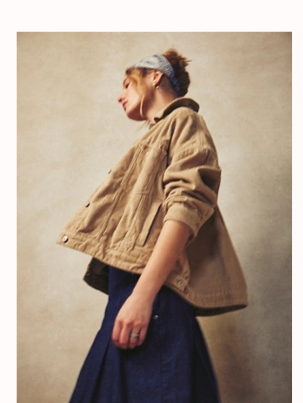 FP We The Free Tan Women's oversized Jean Jacket